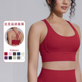 New arrival cross backless sports bra yoga wear topsbubble wrap push-up running training fitness vest for women