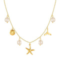 Amazon cross-border hot-selling fashionable versatile ocean-themed necklace - multi-element pearl shell light luxury women's necklace