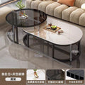 Rock slab coffee table living room for home small apartment 2025new arrivalaccessible luxuryclassy modern simple oval combination coffee table