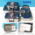 316 stainless steel food storage container set - airtight lunch box with lid for outdoor use - rectangular refrigerator meal prep containers
