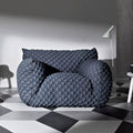 Influencer designer blue fatty sofa chair - living room, balcony, single fabric sofa - italian minimalist lazy casual chair