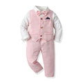 Autumn boys' suit set: gentleman's vest, long-sleeve cotton cardigan, and suit for flower boys - perfect for christmas and special occasions
