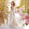 new european and american export wedding dress -   sexy fashion v-neck sleeveless lace wedding dress