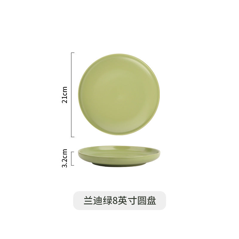 Scandinavianins style casualpure colorfor home breakfast plate, high-looking ceramic steak plate, dessert plate, pasta plate