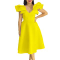 D510  independent station  summer new ruffles high waist a-line skirt banquet party export dress