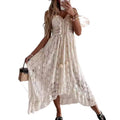 summer new european and american style lace camisole maxi dress - solid color
