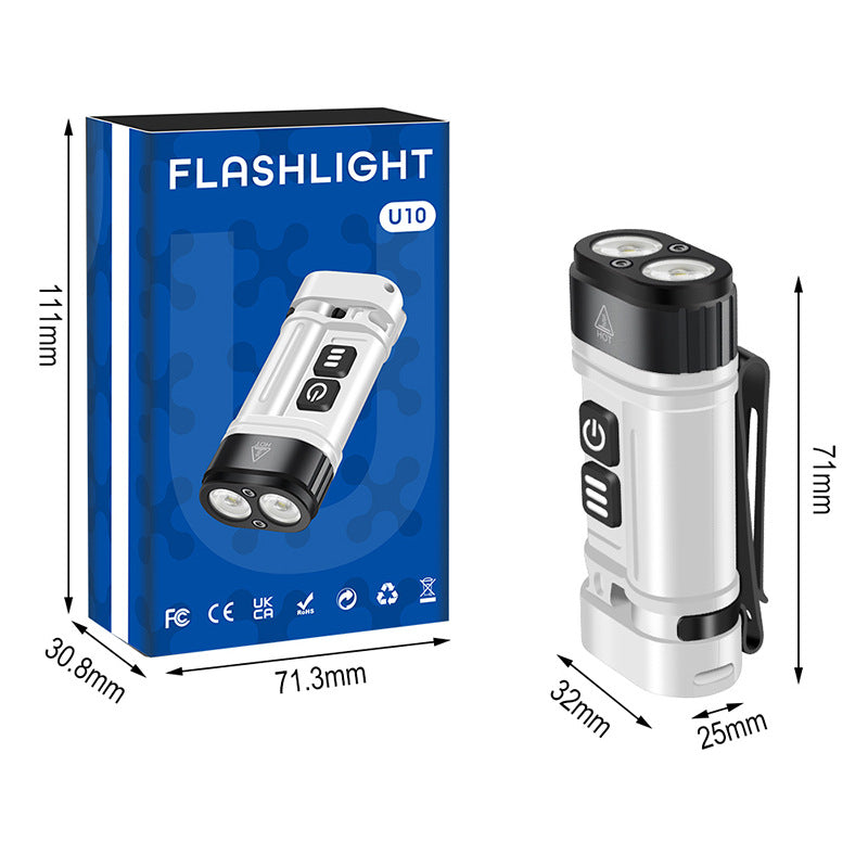 AA flashlight 14500 lithium battery universal, super bright mini strong light keychain light EDC portable emergency lighting