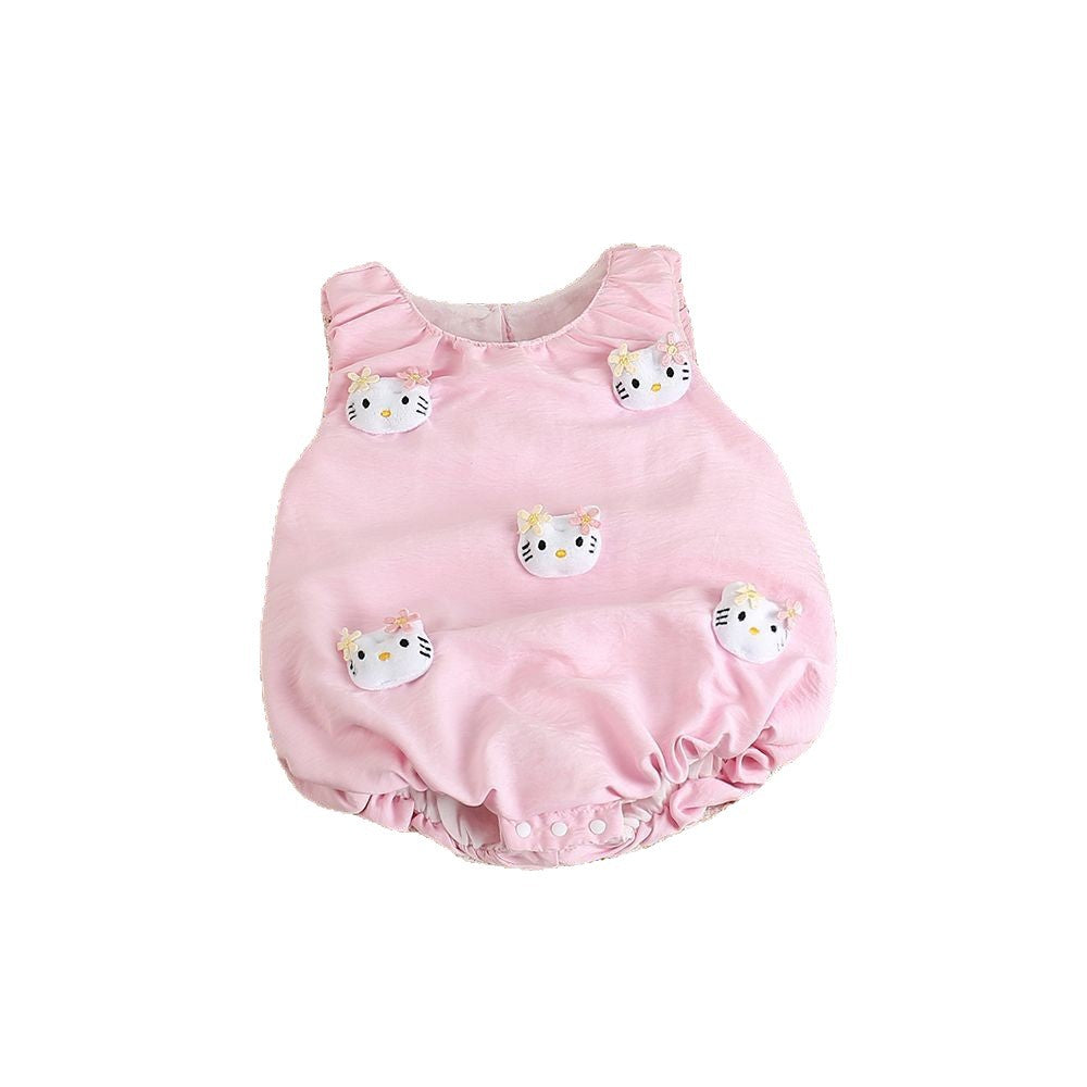 Summer newborn baby girl summer vest cute cartoon super cute hello kitty sleeveless romper