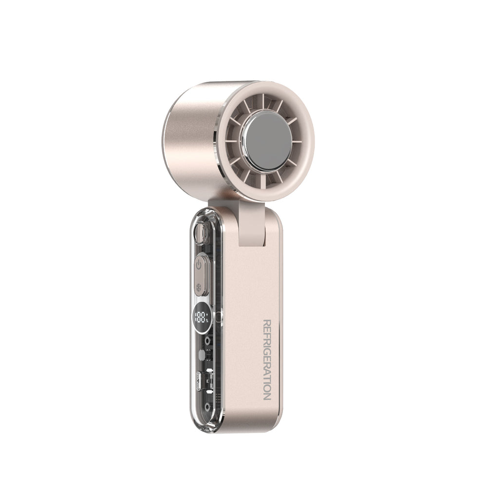 2025 new high-speed handheld fan, aluminum alloy semiconductor cooling fan, usb mini foldable desktop fan