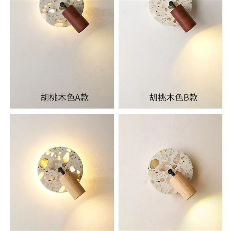 Used wabi-sabi style bedroom bedside wall lamp with switch, terrazzo b&b stairway corridor ambient rotating decorative light