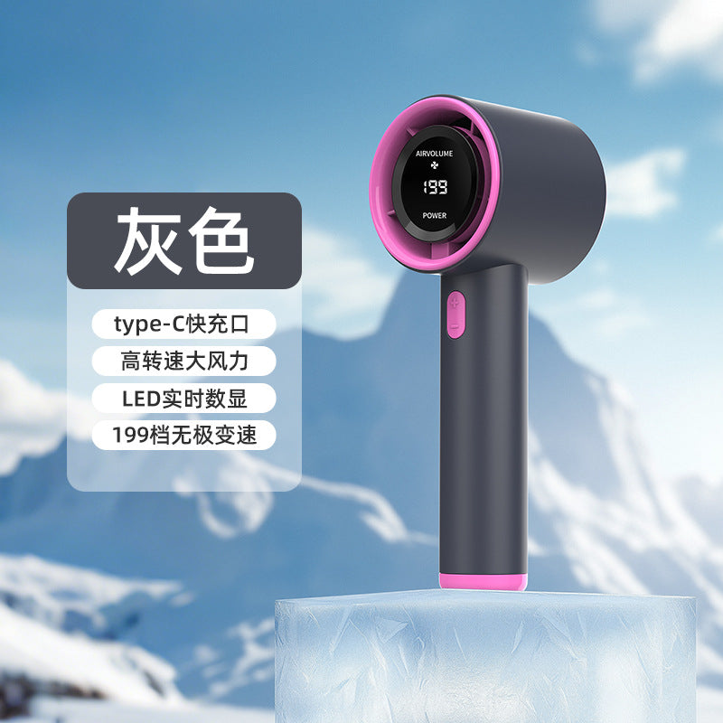 26new arrival southeast asia high-speed violent fan small portable charging digital display 199-speed mini handheld small fan