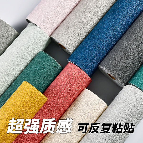 Wallpaper self-adhesive 3d three-dimensional wall sticker linen membrane wholesale diatom mud bedroom waterproof interior