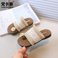 Ethnic style fisherman's flip-flops: new summer collection for girls - fashionable, soft-soled, woven sandals for outdoor wear