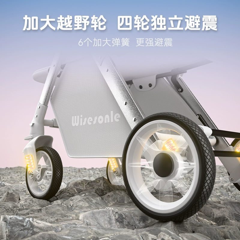 Baby stroller, reclining newborn baby, lightweight, foldable, two-way landscape, kids can sit, handy gadget, foldable, one-hand foldable