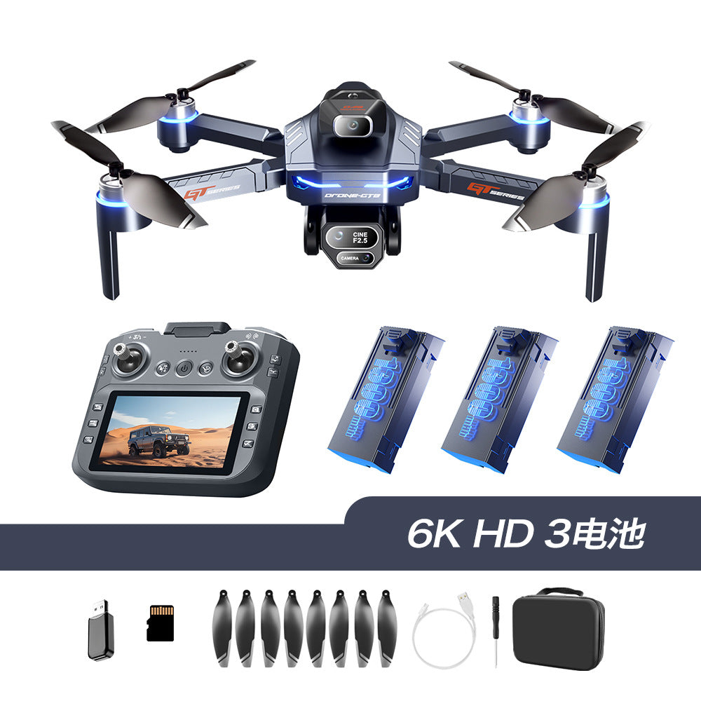 Gt8 drone 4.3inch - large screen remote control hd aerial photography, battery level display, brushless motor, long endurance, obstacle avoidance remote control aircraft