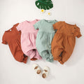 Kids' summer fashion: girls' short-sleeve romper - baby & toddler onesie, casual & simple, 100% cotton