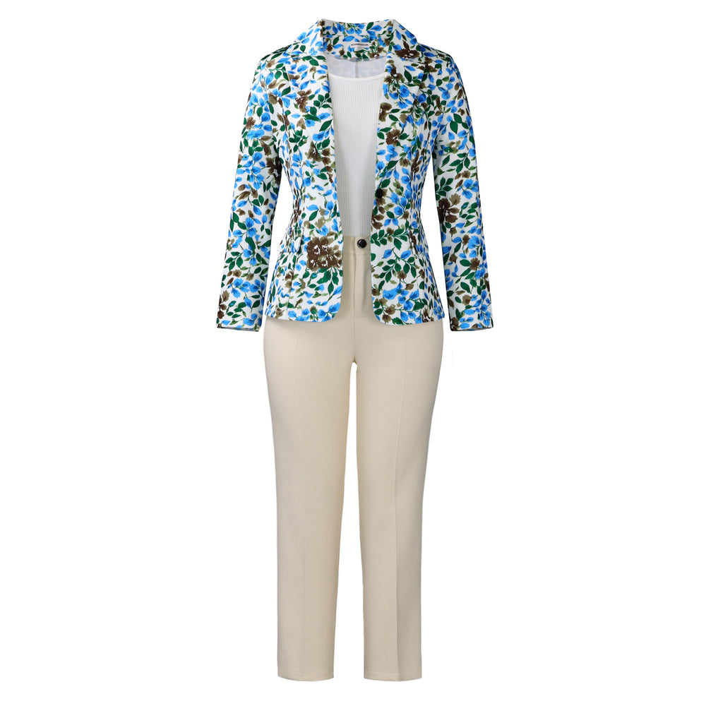 D603 cross-border e-commerce  new fashionable and elegant blazer and slim-fit suit pants two-piece set