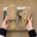 Retro non-slipthick sole half-slippers birkenstock shoes for women outwear2026 spring and summer new arrivalpetites heightening soft bottom toe-cap slippers