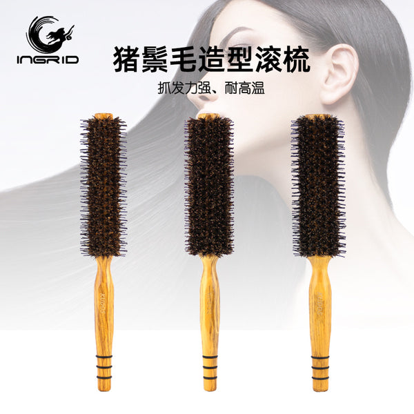 Bristle hair styling roller comb high temperature resistant hair salon curling comb cylindrical perm high temperature resistant bangs curling hair styling roller comb