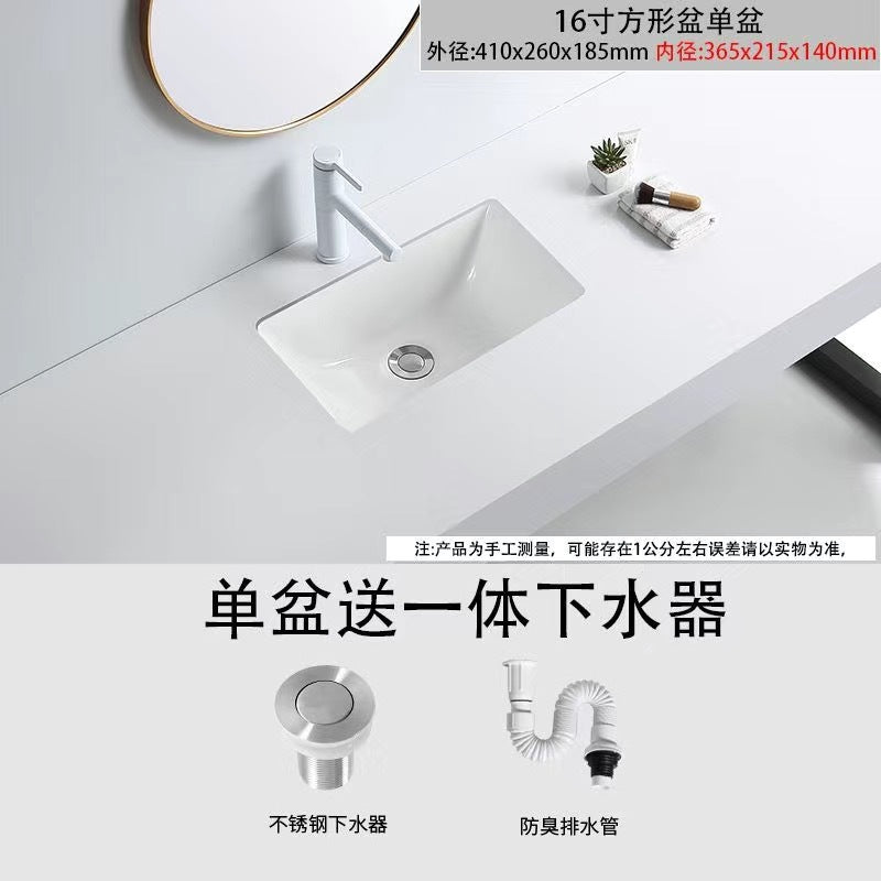 Hotel style ceramic undercounter wash basin small size square round balcony wash basin bathroom basin single basin