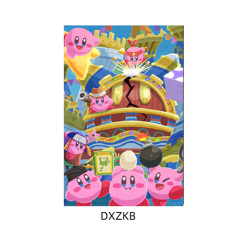 Star Kirby decorative painting pink girl bedroom children's room hanging painting cartoon animation cute princess bedside mural