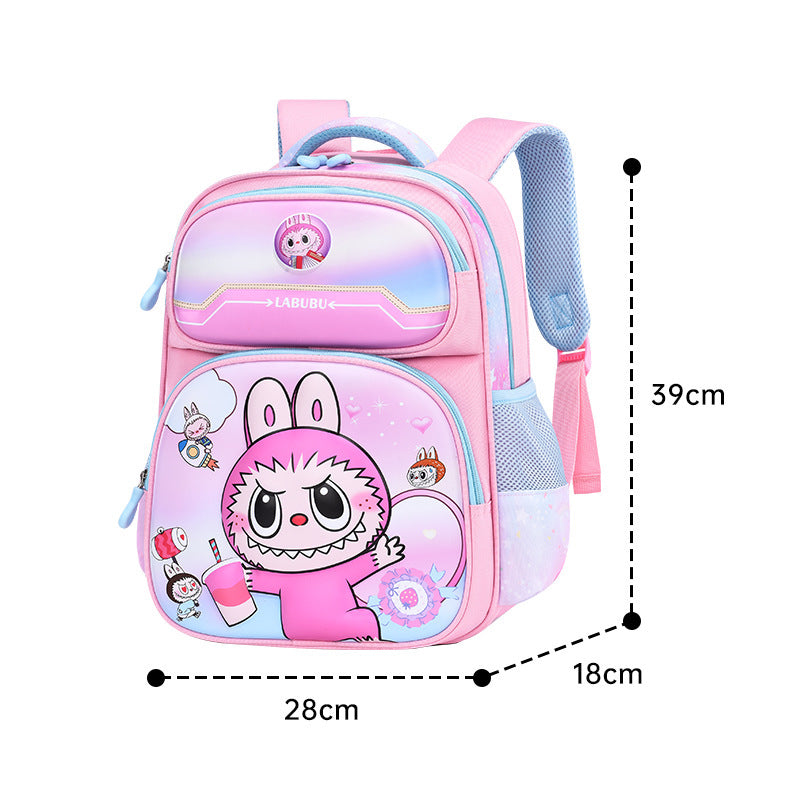 Labubu children's schoolbag new girls primary school students 2345th grade cartoon animation burden reduction ridge backpack