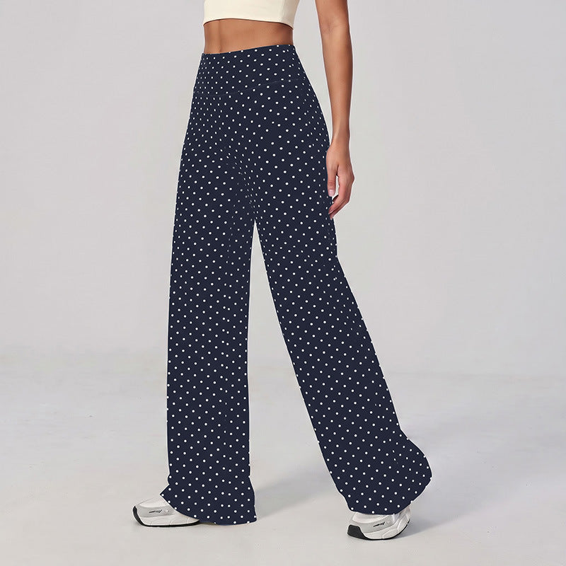new arrival polka dot yoga clothes suit polyester printing deep v high elastic stereo fitness sports suit