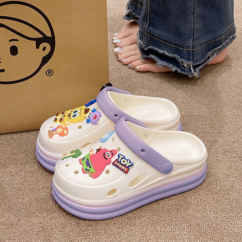 2025 baotou sandals women's hot style clogs outwear non-slip home soft beach new arrivalcouple sandals