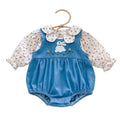Autumn tops, baby bodysuits, girls' overalls, newborn to one-year-old baby stylish separates set, princess spring and autumn outfit