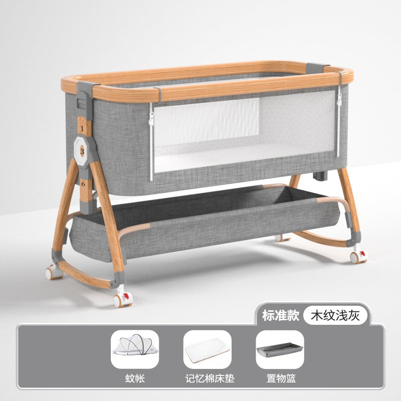 Aluminum alloy baby crib - portable, foldable, multi-functional bassinet - newborn splice bed