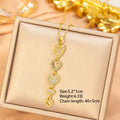 [titanium steel] fashion popular copper inlaid zirconium long heart necklace for women, accessible luxury fashion, high-end collarbone chain accessories