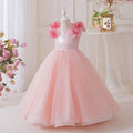 Girls' dresses  new collection: beaded birthday, piano recital, flower girl, runway performance, mesh princess dress for girls (sizes for mid-to-large children)