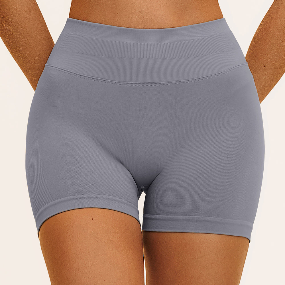 Customizable high-waisted yoga shorts with separated waistband design, butt-lifting compression shorts, running sports shorts 4535