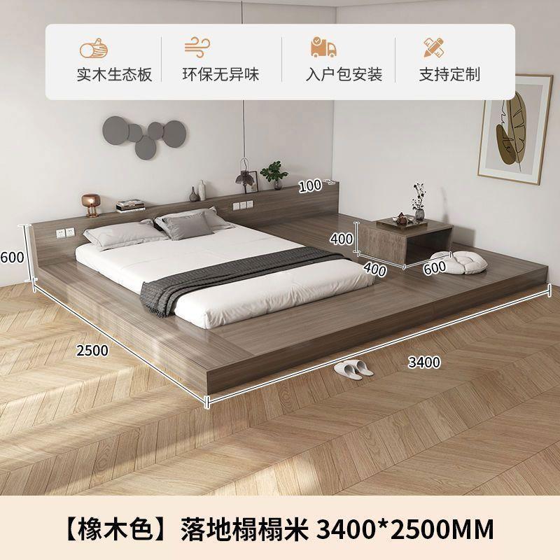 Solid wood tatami bed frame package installation japanese style platform bed floor-standing tatami light luxury creative multi-functional board bed