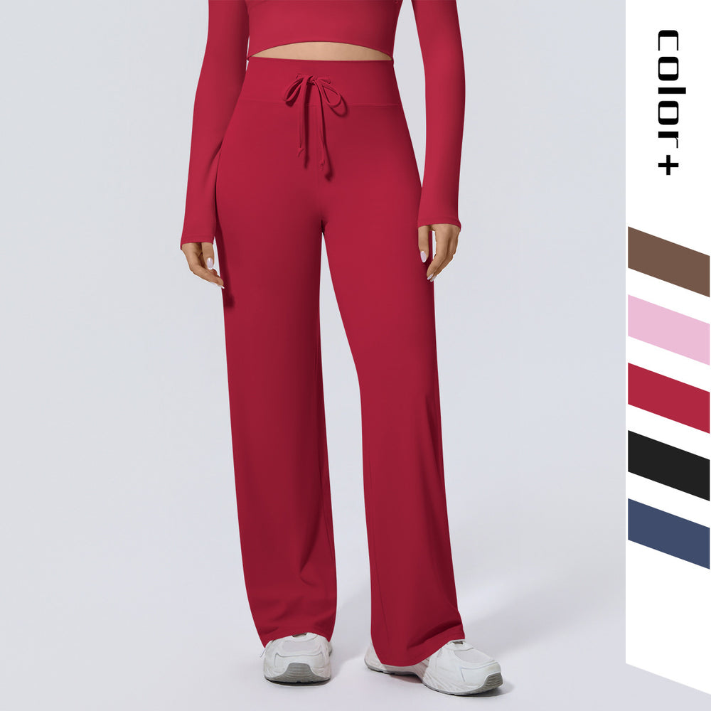 New arrival nude quick-drying yoga pants high waist hip lifting outdoor running sports loose pants draped straight-leg fitness pants