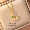 [set] sweet copper inlaid with zirconium and full diamond cherry necklace for women, earrings, versatile and elegant, high-end clavicle chain jewelry