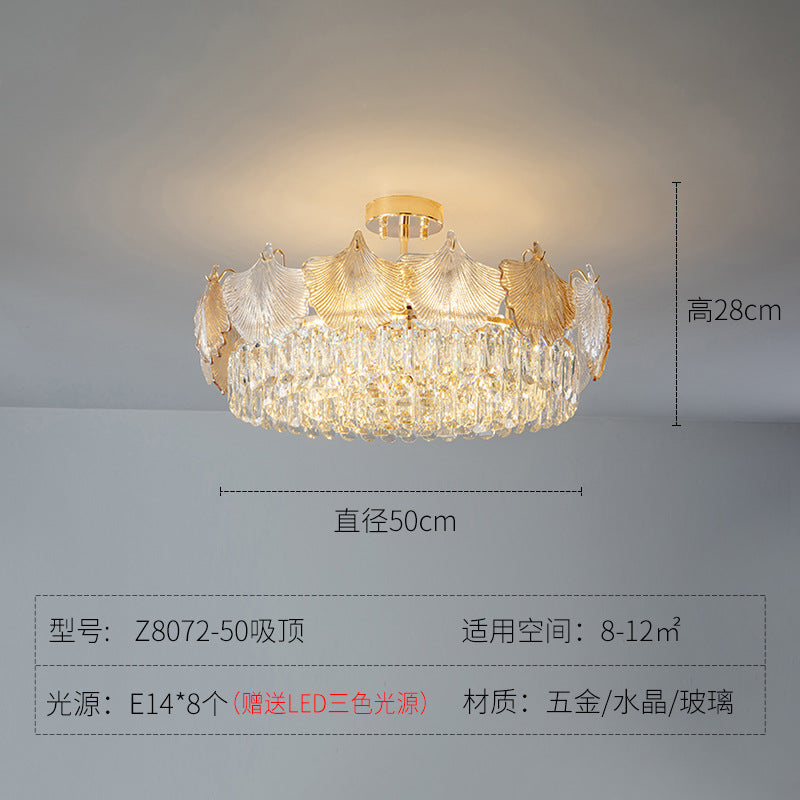 French crystal chandelier cream wind lighting glass medieval lamps light luxury 2023 new living room master bedroom lamp