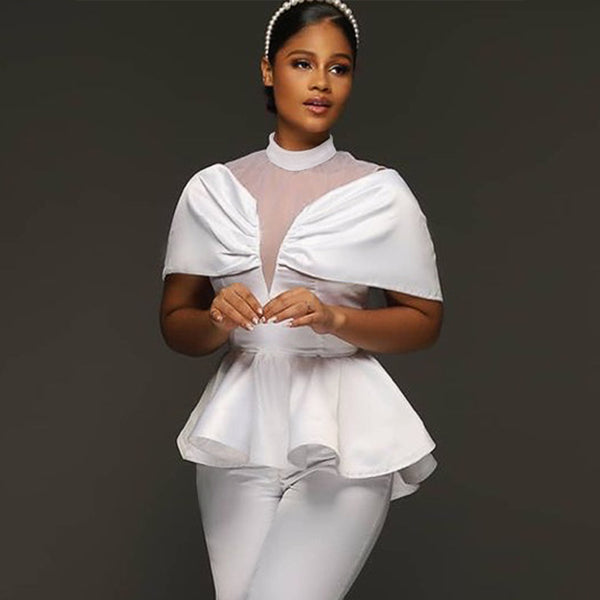 Large Size Women's Turtleneck Perspective Splicing Dress Sleeves High Elastic Elegant Lotus Leaf Pendulum Shirt Top Women's Tops