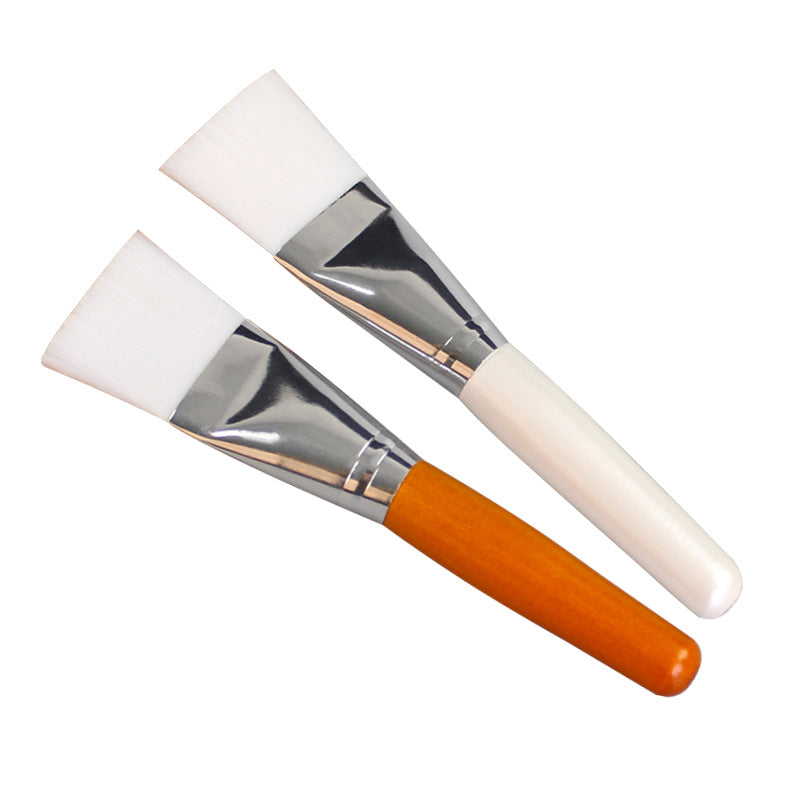Facial mask brush beauty salon application mask brush wooden handle soft bristle brush makeup brush log pole white bristle brush spa brush