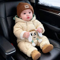 Baby winter outing heattech one-piece haki rompers winter stylethickened one-piece clothes super cute cartoon western style main treasure