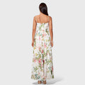 spring/summer european and american independent website  new arrival: fresh and chic printed maxi swing dress with spaghetti straps