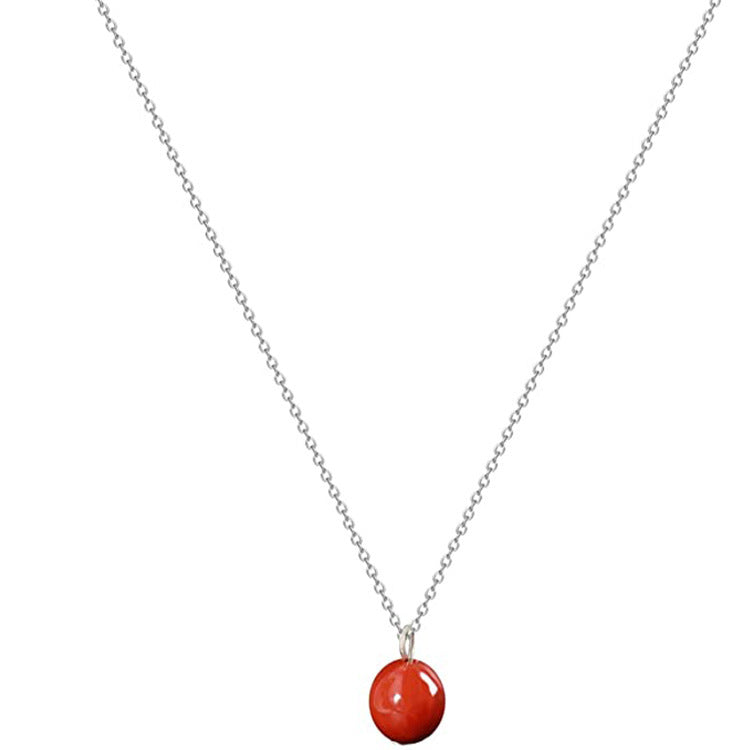 New arrival: agate crystal pendant necklace - minimalist red agate with rose gold accents for women
