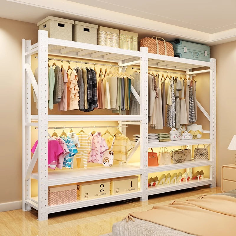 Open clothes rack bedroom storage cabinet simple assembly floor-standing storage rack coat rack rental house shelf wardrobe