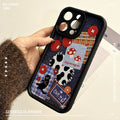 Gaozhu is suitable for apple 16promax cowboy cat splicing mobile phone case iphone11/15pro lanyard protective cover