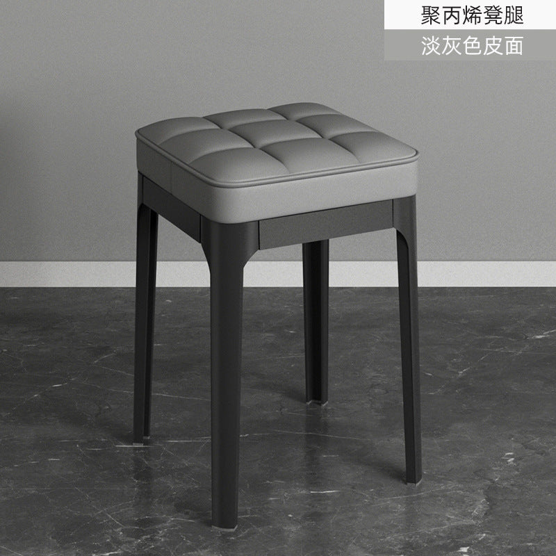 Stackable dining table and stool, modern casual bar back chair, for home scandinavian plastic dining chair, soft bag makeup stool
