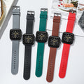 Square fashion autumn/winter niche student watch, minimalist silicone strap, korean style ins women's quartz watch, black