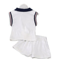 Children's clothing  cross-border kitten pattern white tops+shortssuitgirl new