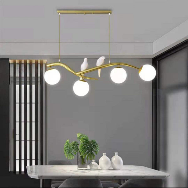 Creative modern simple table light restaurant light bar window Nordic bird light luxury glass chandelier