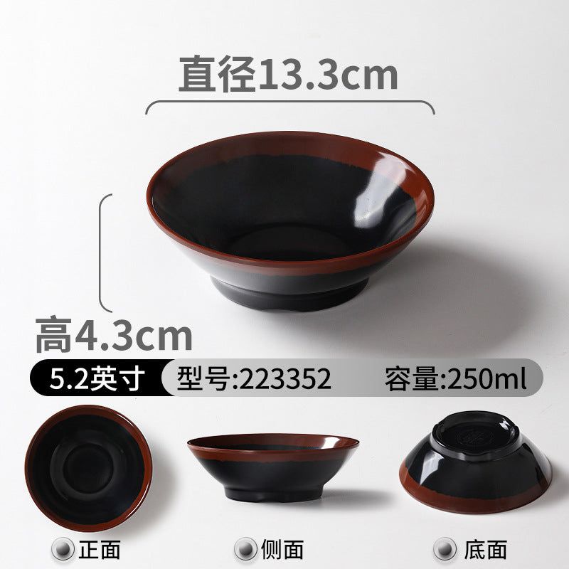 Melamine tableware plate commercial hot pot restaurant serving plate restaurant restaurant plate retro nostalgic barbecue side dish plate