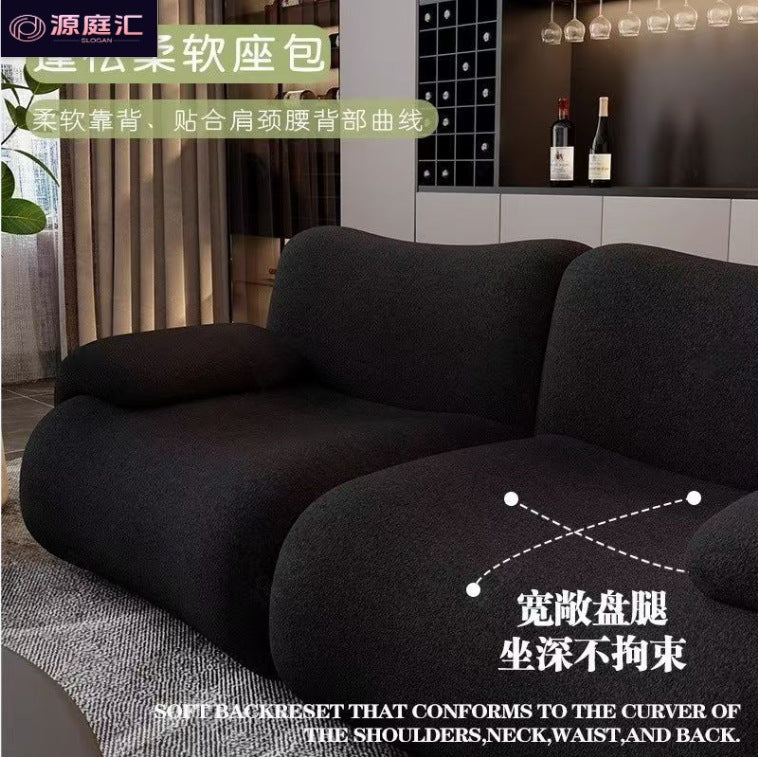 Compression sofa module sofa light luxury normcore style bamboo sofa small apartment straight row sofa bed